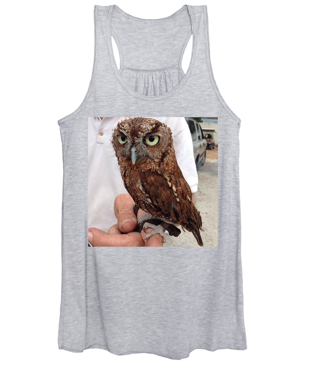 Owl Women's Tank Top featuring the photograph Ok, Ok Fine. Another Photo Of The by Katie Cupcakes
