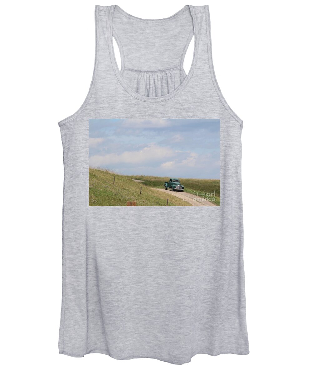 Vintage Women's Tank Top featuring the photograph Old Truck by Ann E Robson