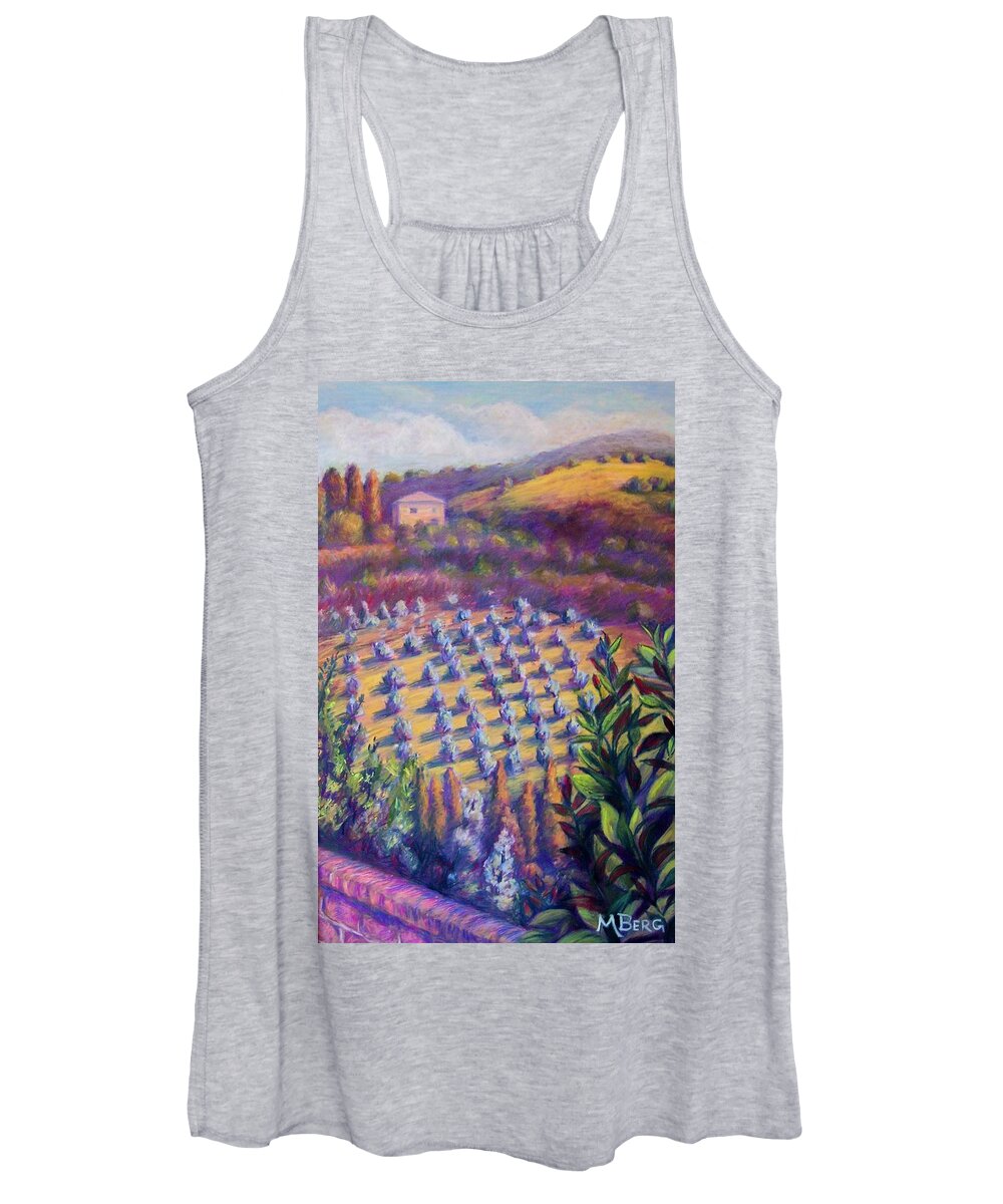 Plein Air Women's Tank Top featuring the painting Olive Groves in Tuscany by Marian Berg