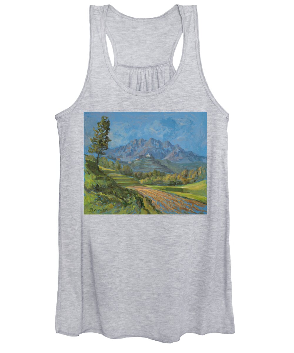 Landscape Women's Tank Top featuring the painting Once upon a time in Brianza by Marco Busoni