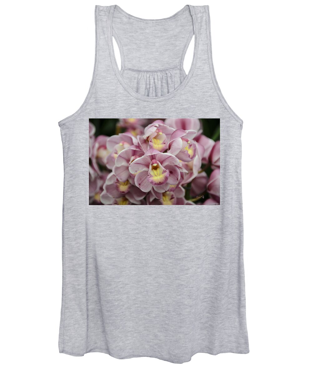 Penny Lisowski Women's Tank Top featuring the photograph Orchid Bouquet by Penny Lisowski