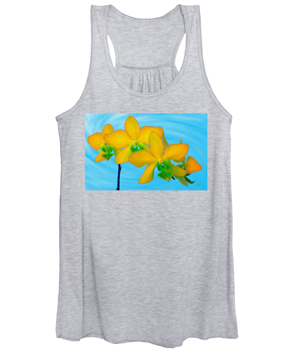 Orchid Flower Women's Tank Top featuring the photograph Orchid In Yellow by Ben and Raisa Gertsberg