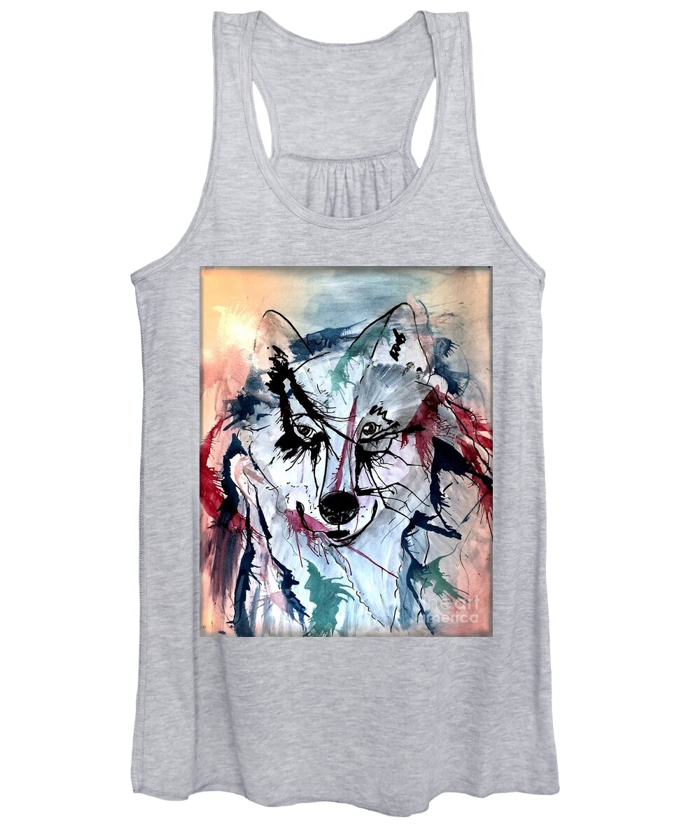 Abstract Women's Tank Top featuring the painting Orion by Denise Tomasura