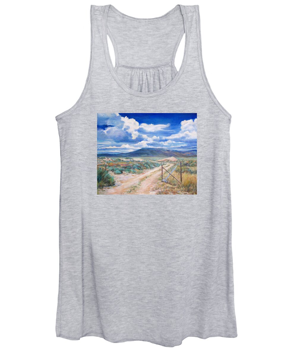 Bnature Women's Tank Top featuring the painting Osceola Nevada Ghost Town by Donna Tucker