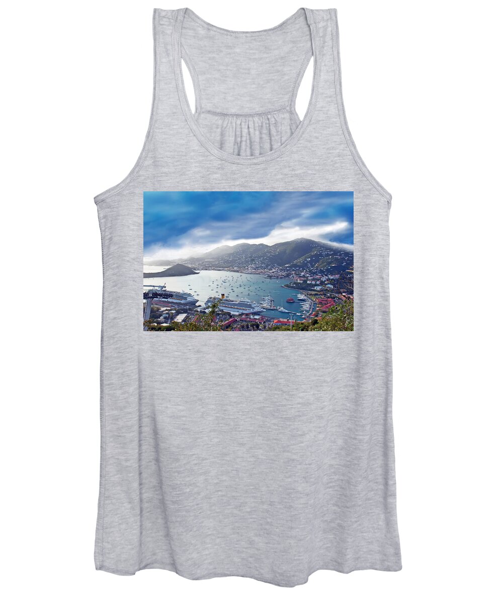 St Thomas Women's Tank Top featuring the photograph Overlooking the bay by Aimee L Maher ALM GALLERY