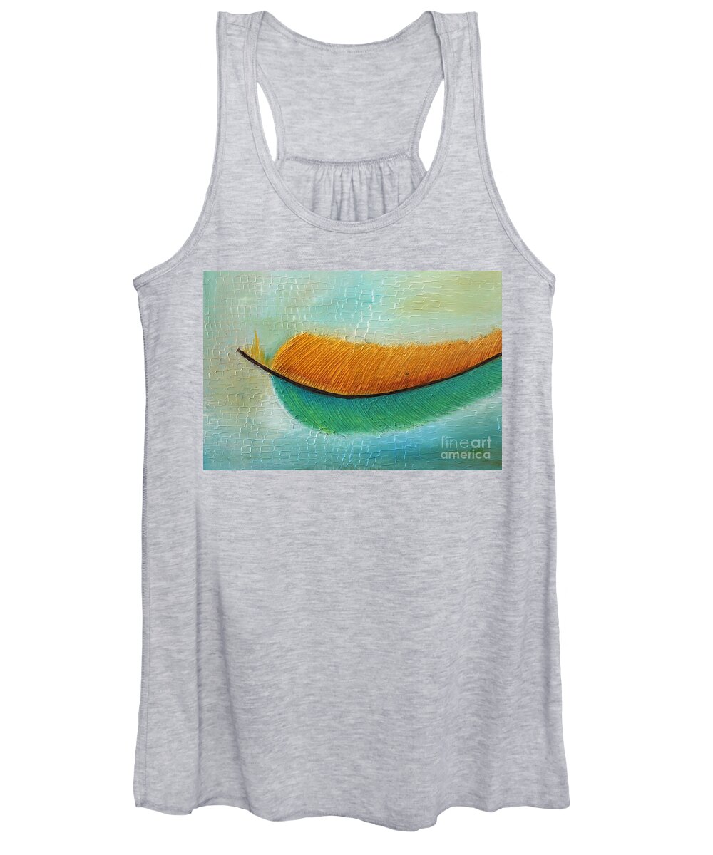 Feather Painting Women's Tank Top featuring the painting Pale by Preethi Mathialagan