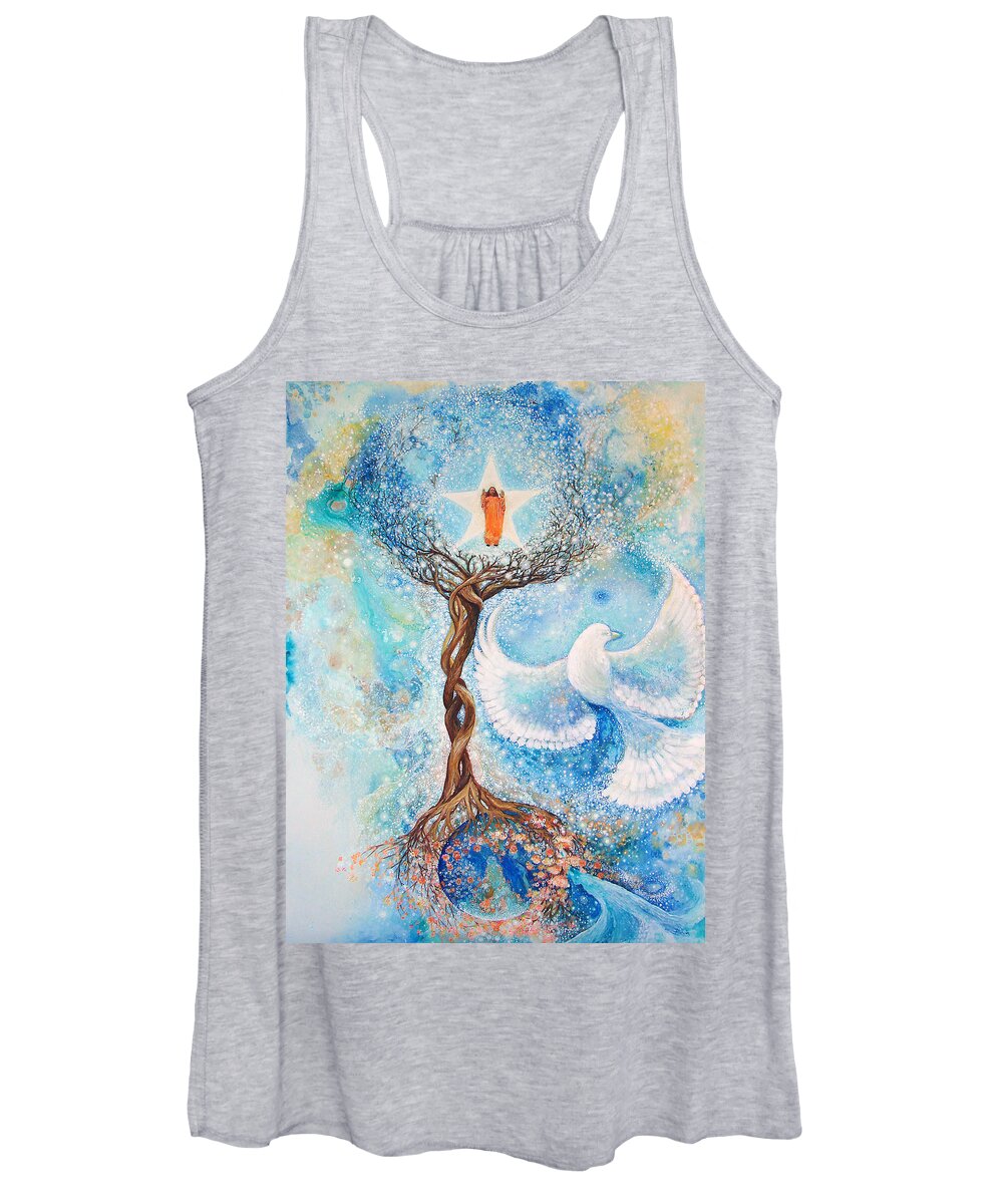 Guru Women's Tank Top featuring the painting Paramhansa Yogananda - Mist by Ashleigh Dyan Bayer