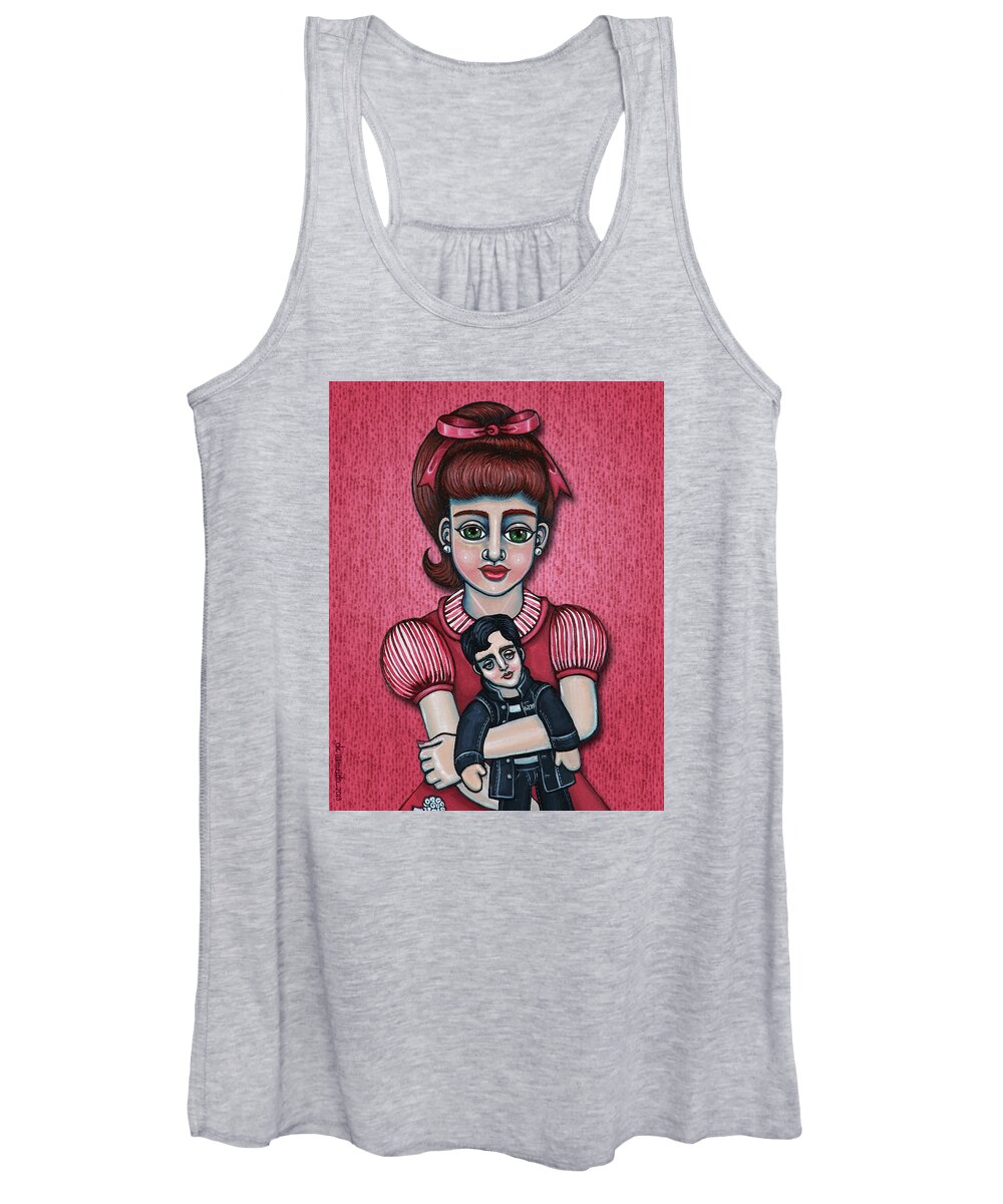 1950s Women's Tank Top featuring the painting Peggy Sue by Victoria De Almeida