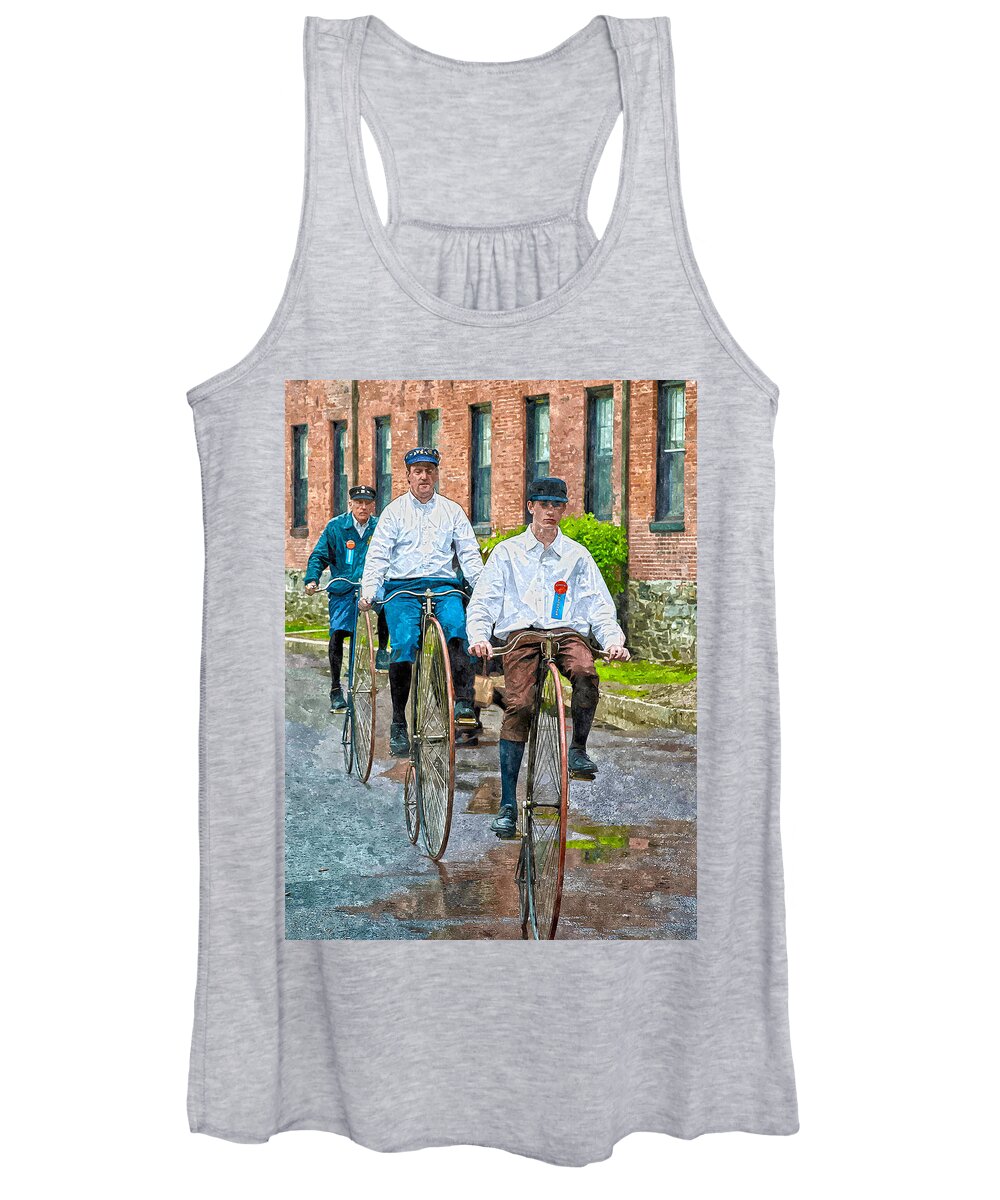 Digital Women's Tank Top featuring the digital art Penny-farthing Bikes by Rick Mosher