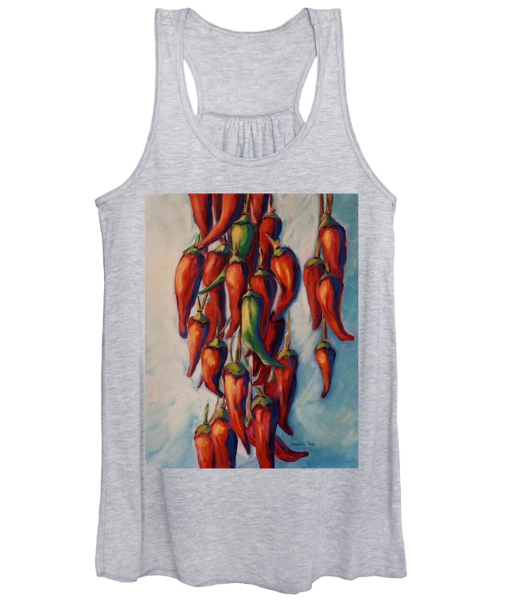 Chili Women's Tank Top featuring the painting Peppers by Konnie Kim