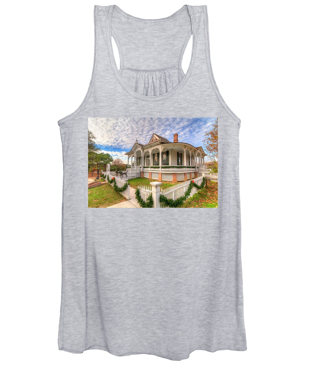 Sam Houston Park Women's Tank Top featuring the photograph Pillot House #2 by Tim Stanley