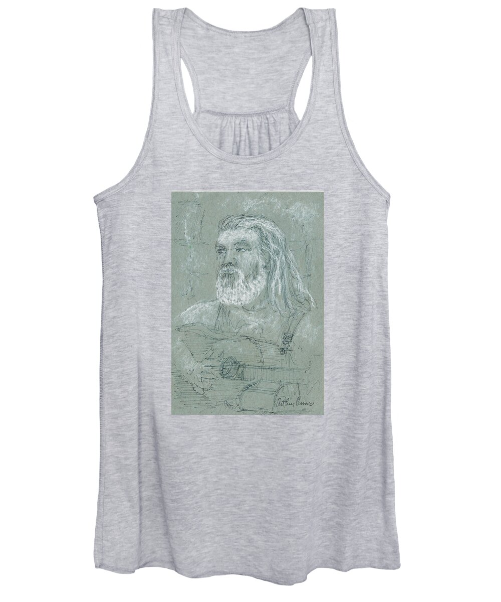 Musicians Women's Tank Top featuring the drawing Poobah by Arthur Barnes