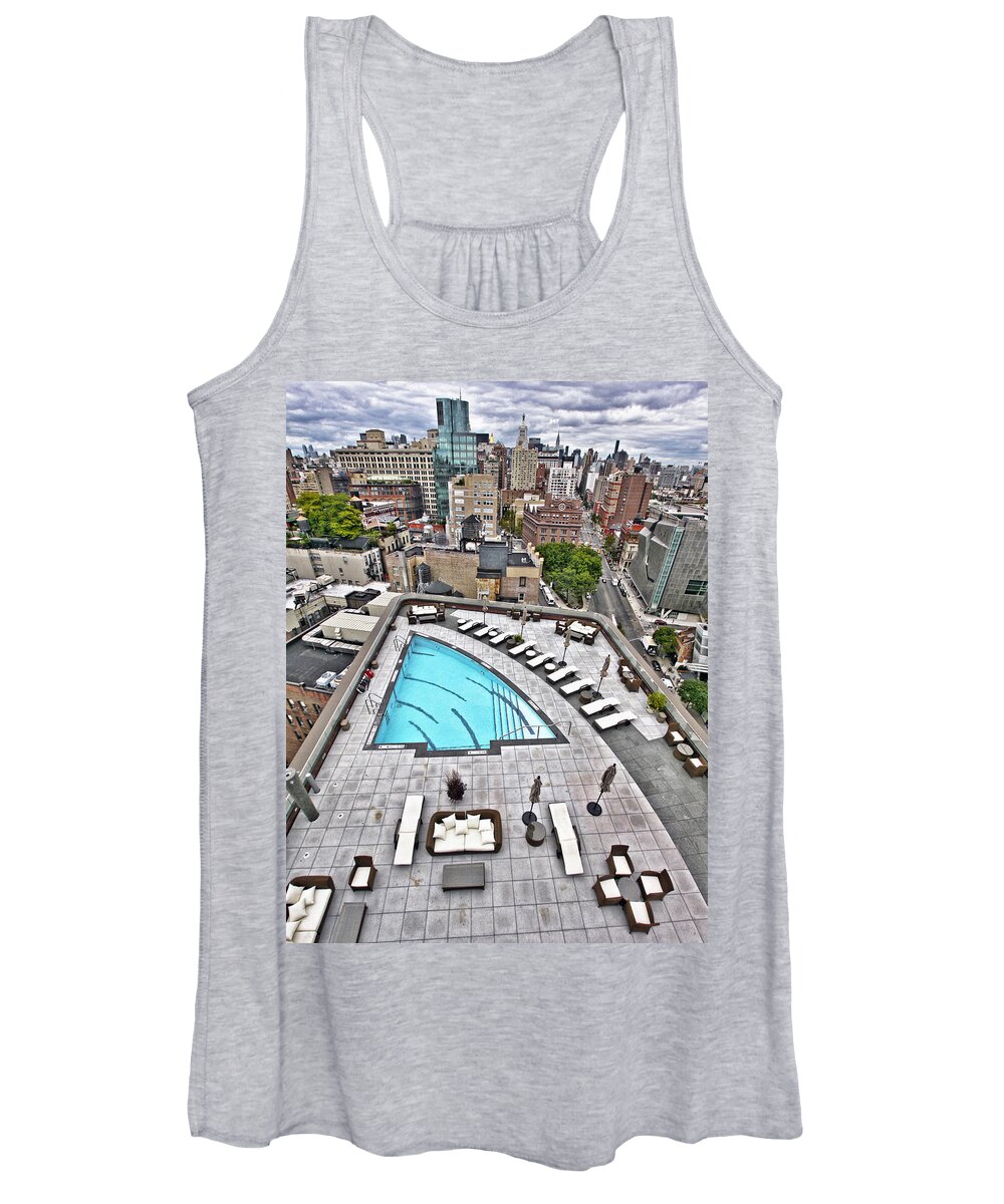  Women's Tank Top featuring the photograph Pool with a View by Steve Sahm