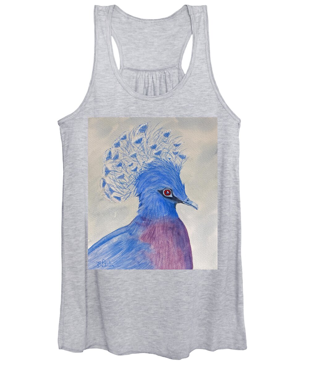 Pigeon Women's Tank Top featuring the painting Preston Pigeon by Richard Stedman