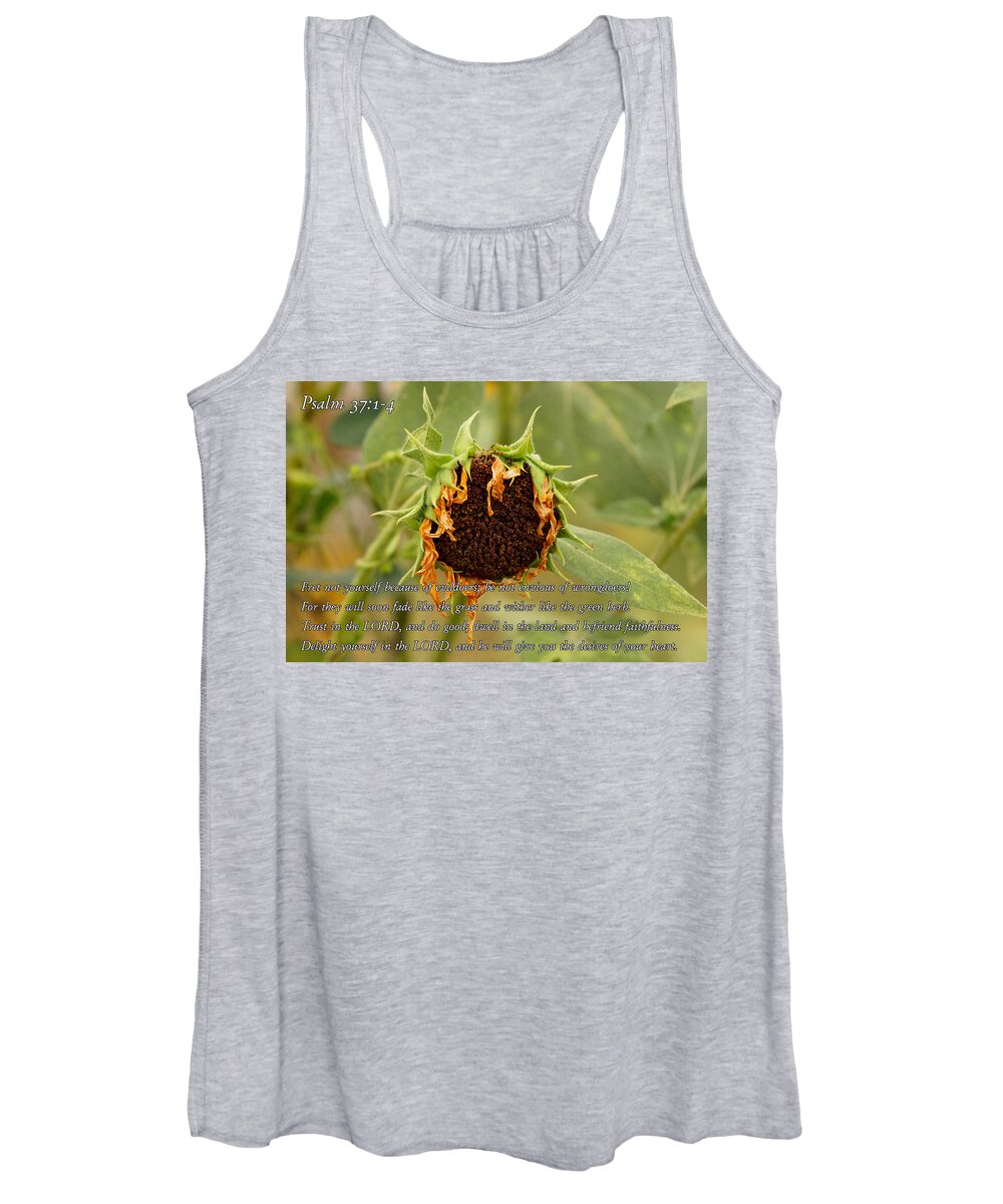 Bible Women's Tank Top featuring the photograph Psalm 37 by Alan Hutchins