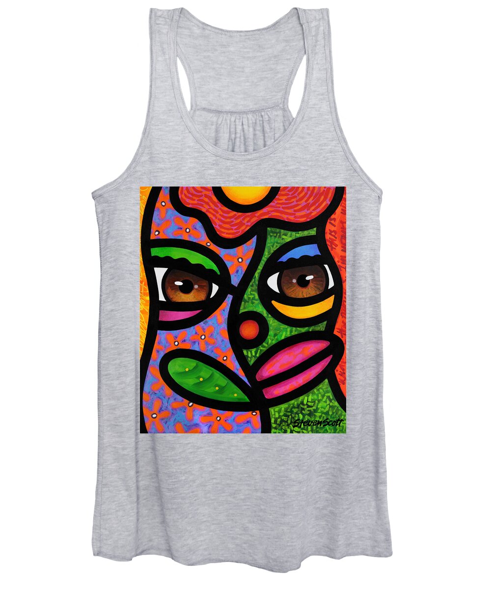 Abstract Women's Tank Top featuring the painting Ready to Blossom by Steven Scott