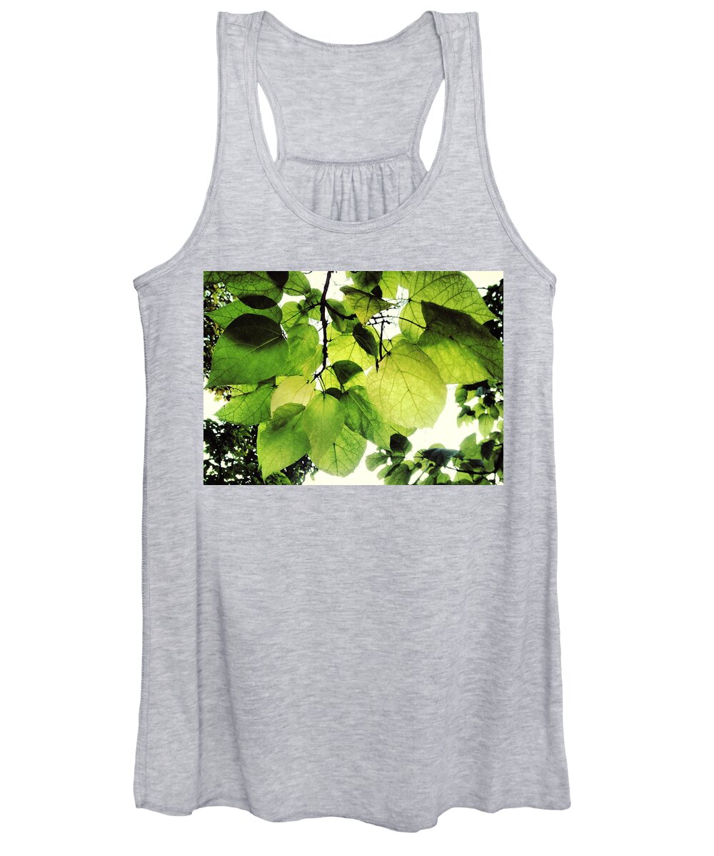 Leaf Women's Tank Top featuring the photograph Catalpa Branch by Angela Rath