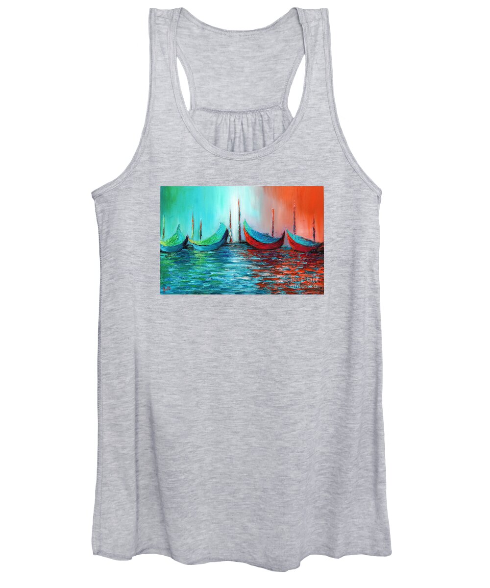 Swirl Women's Tank Top featuring the painting Reflecting Down by Preethi Mathialagan