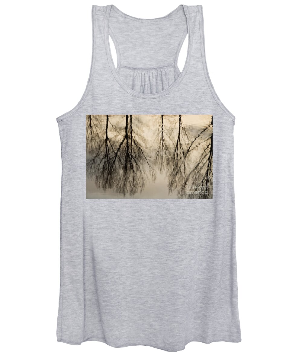 Landscape Women's Tank Top featuring the photograph Reflections in black and grey by Adriana Zoon