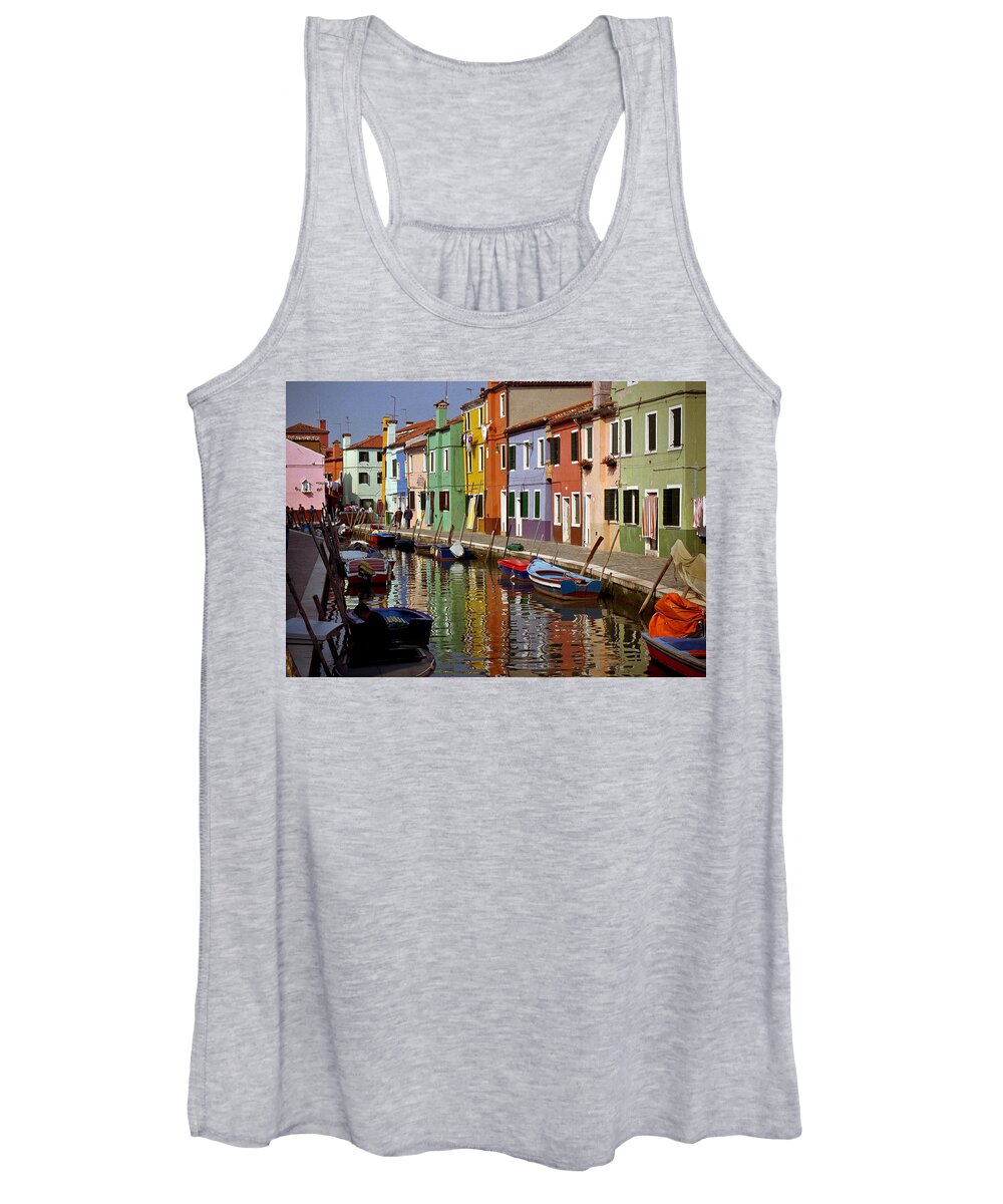 Burano Women's Tank Top featuring the photograph Reflections of Burano by Jenny Setchell