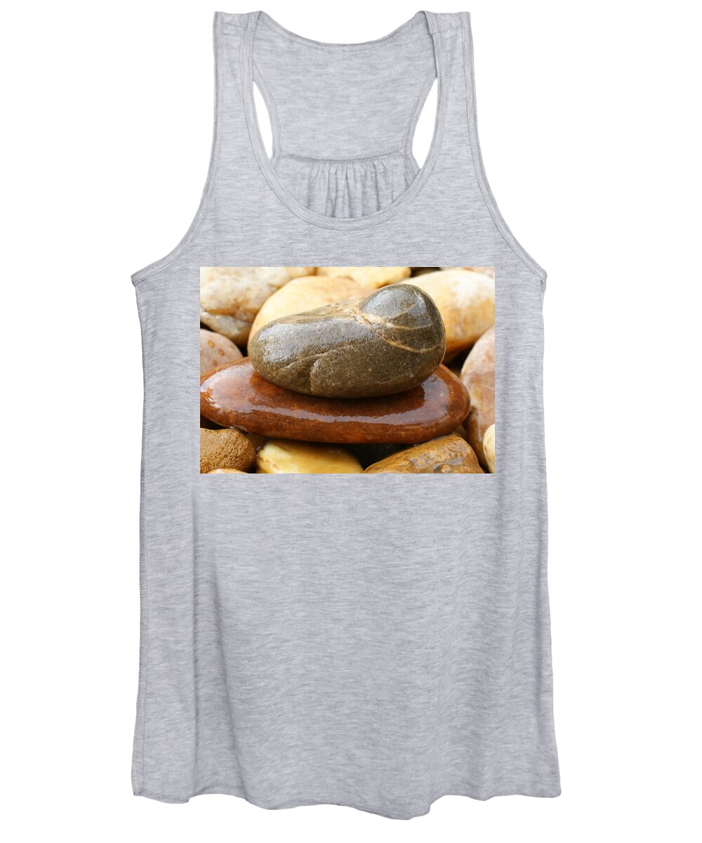 Landscape Women's Tank Top featuring the photograph River Rocks by Chauncy Holmes
