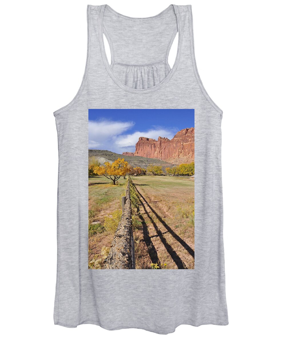 Canvas Prints Women's Tank Top featuring the photograph Running the Rail by Wendy Elliott