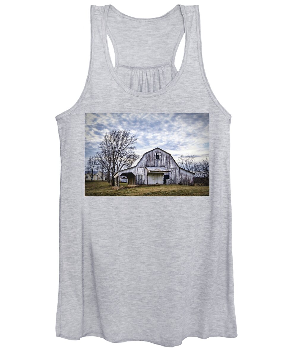 Barn Women's Tank Top featuring the photograph Rustic White Barn by Cricket Hackmann