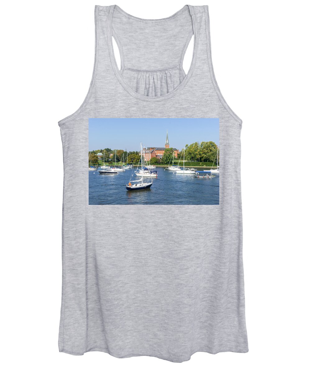 Water Women's Tank Top featuring the photograph Sailboats by Charles Carroll House by Charles Kraus