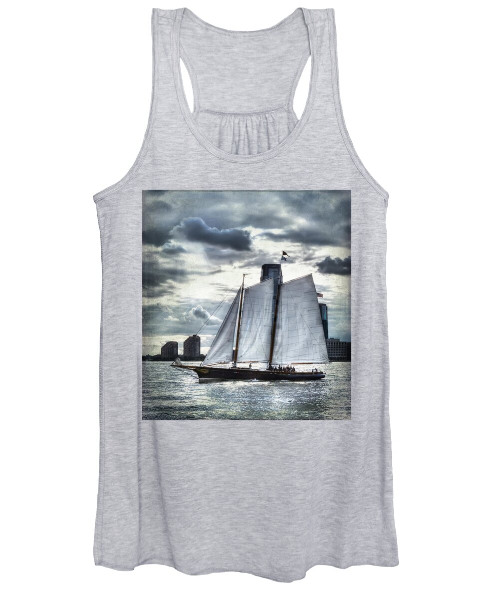 Evie Women's Tank Top featuring the photograph Sailing on the Hudson by Evie Carrier
