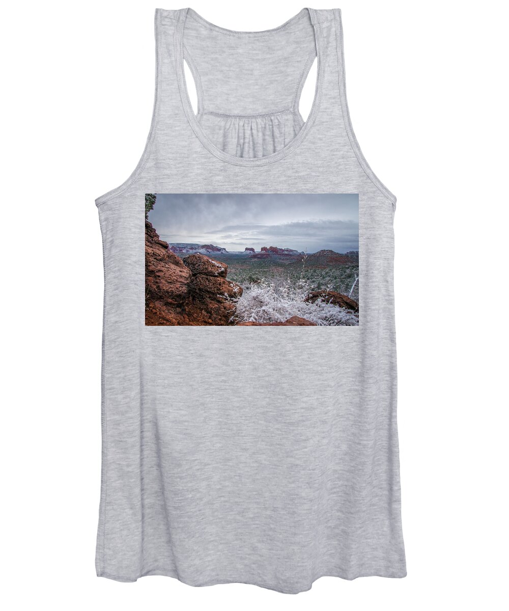 Sedona Women's Tank Top featuring the photograph Sedona in Winter 08 by Will Wagner