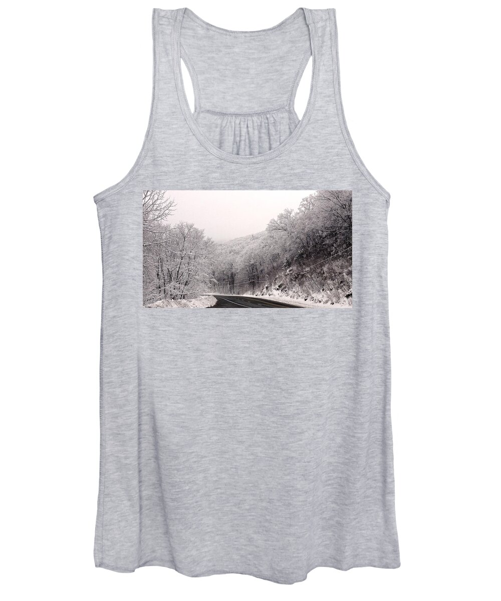Taconic Hills Women's Tank Top featuring the photograph Settled Snow by Kristin Hatt