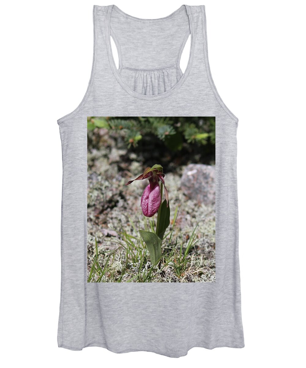 Lady Slipper Women's Tank Top featuring the photograph Showy Lady's Slipper 1 by Ruth Kamenev