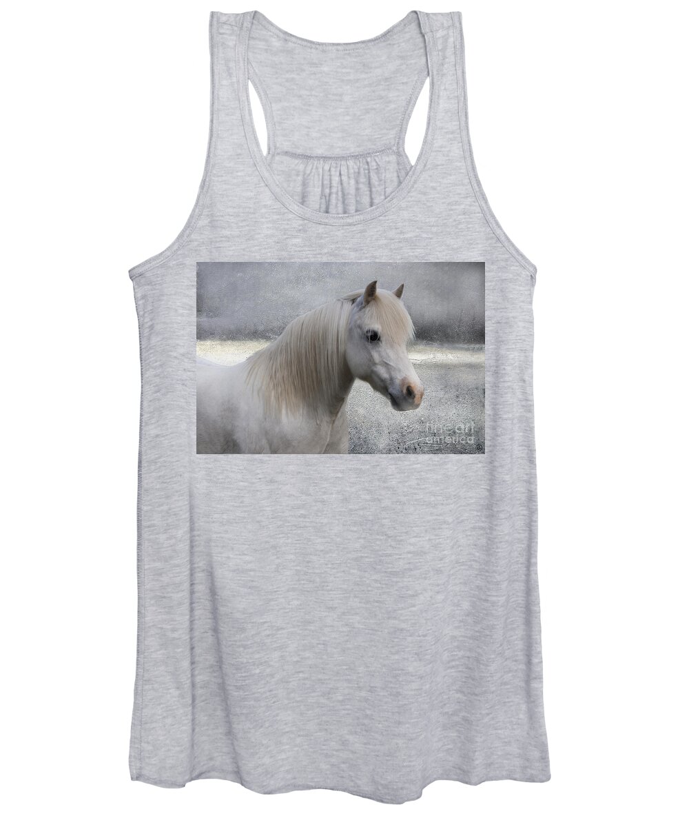 Pony Women's Tank Top featuring the photograph Snow Pony by Linda Lees