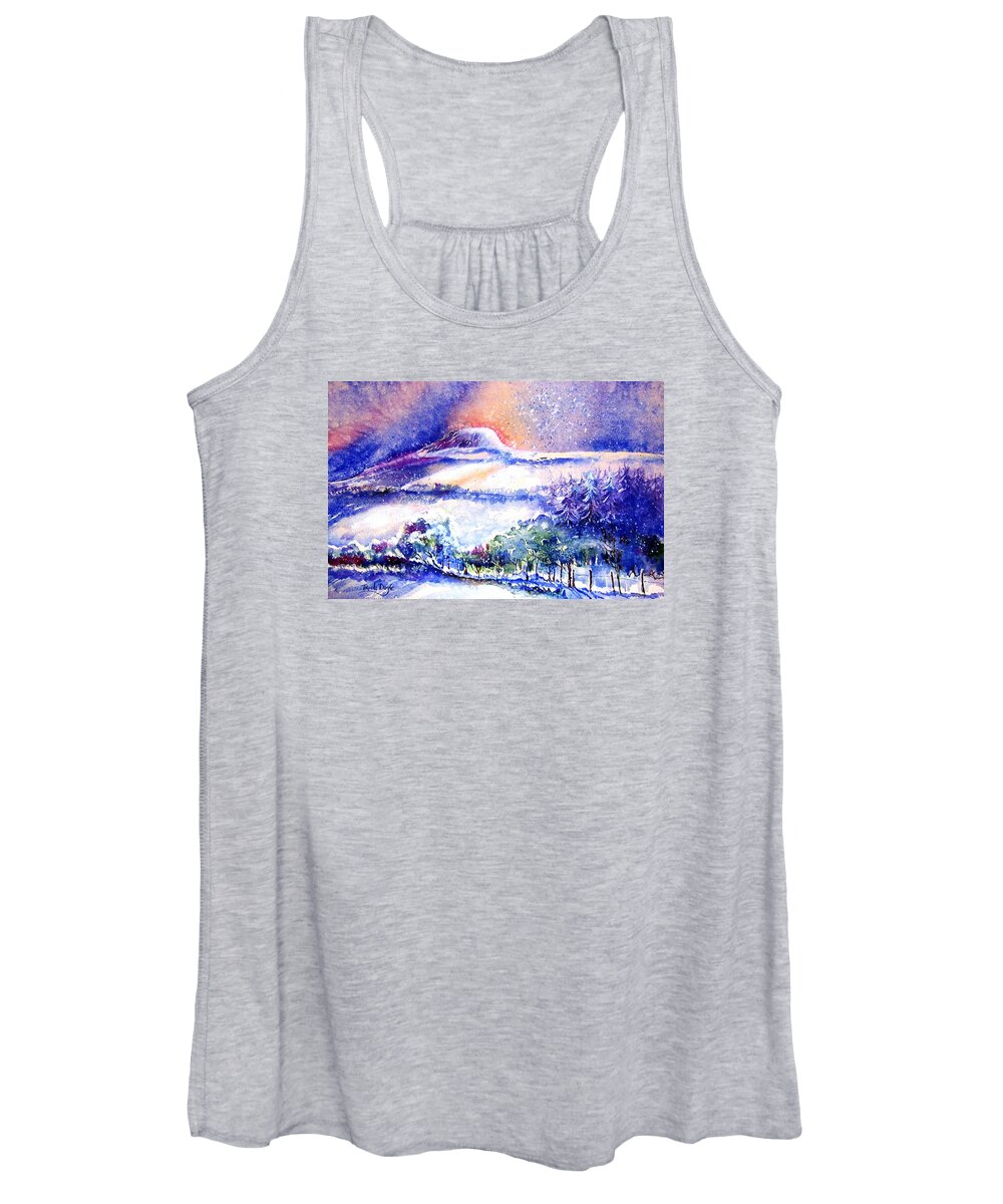 Snow Women's Tank Top featuring the painting Snowstorm over Eagle Hill Hacketstown by Trudi Doyle