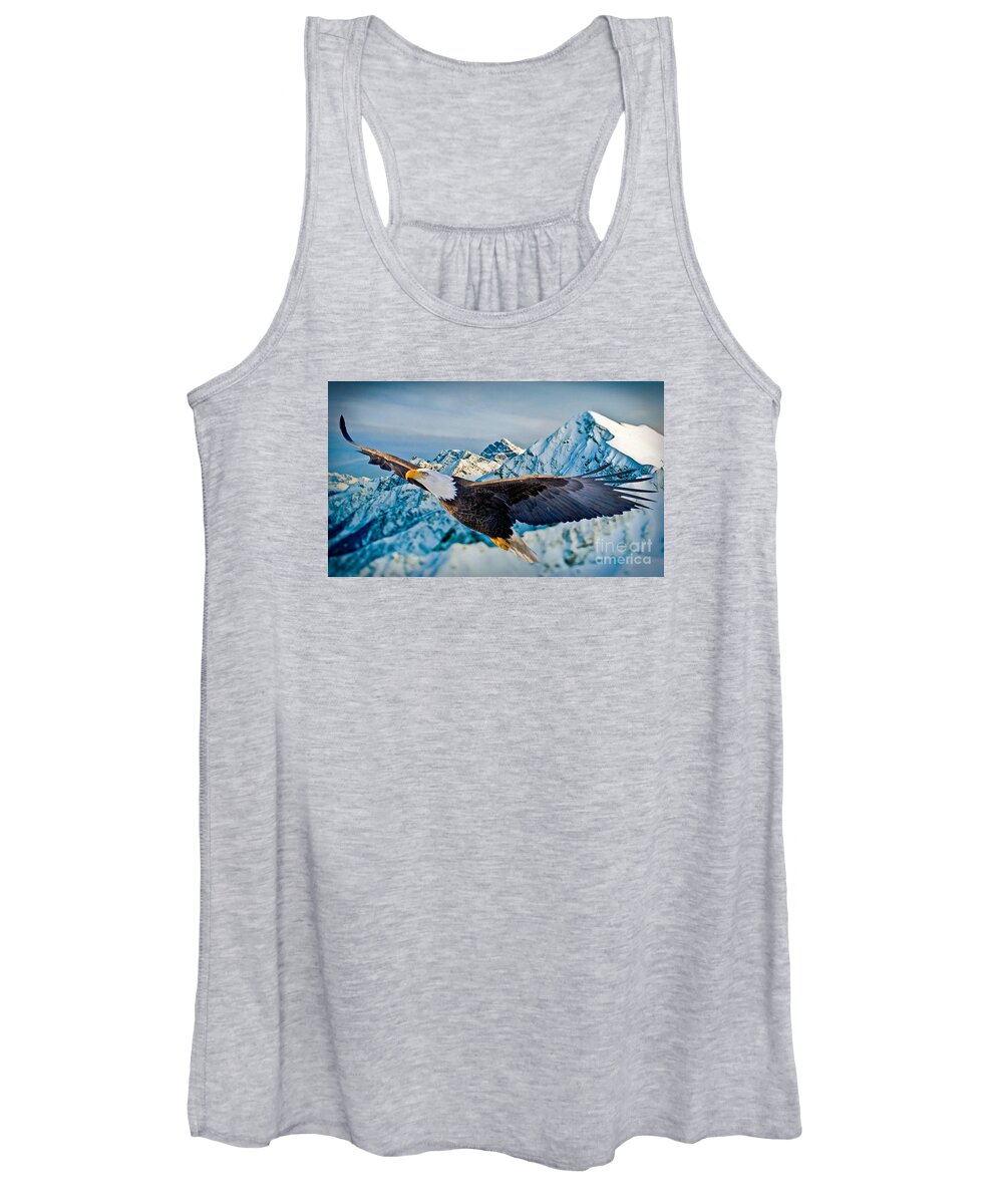 Eagle Women's Tank Top featuring the photograph Soaring Bald Eagle by Gary Keesler