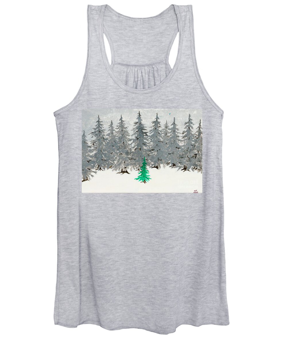 Trees Women's Tank Top featuring the painting Solitary by Stefanie Forck