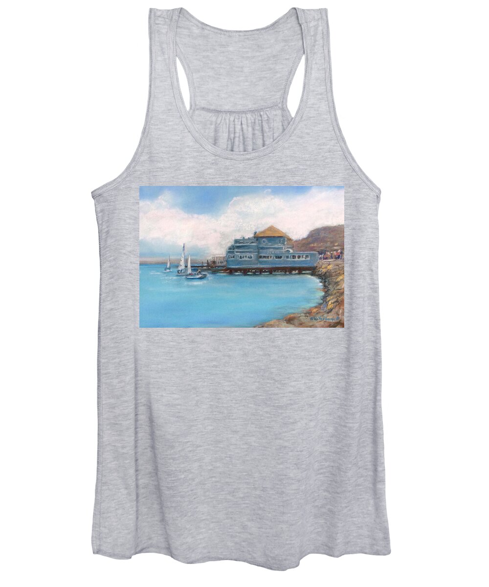 Sausalito Women's Tank Top featuring the painting Soma's Restaurant by Hilda Vandergriff