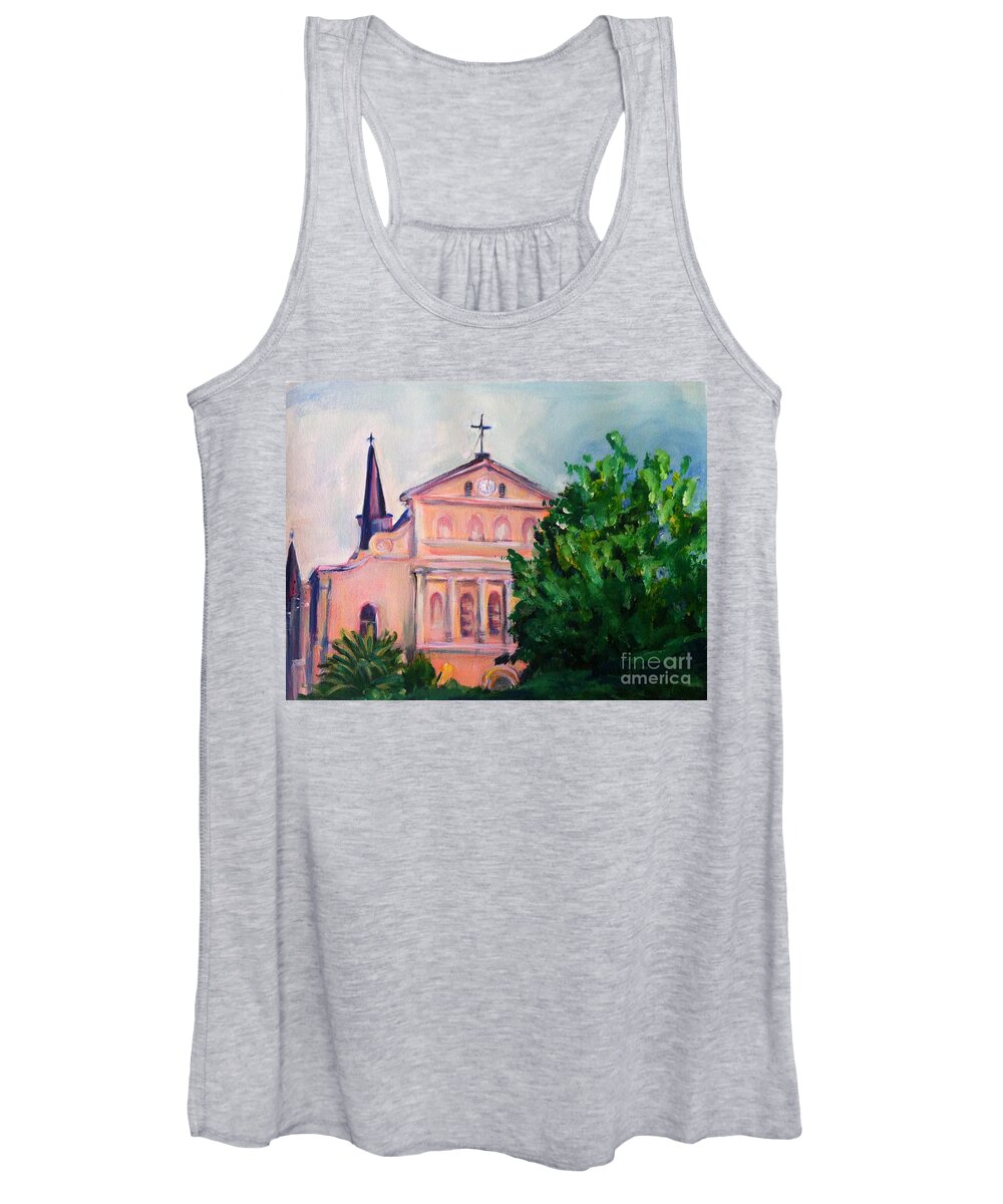 St. Louis Cathedral Women's Tank Top featuring the painting St. Louis Cathedral from Royal Street by Beverly Boulet
