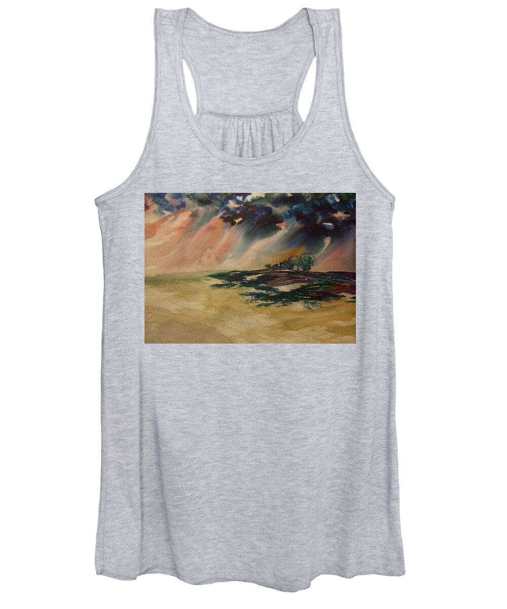 Ksg Women's Tank Top featuring the painting Storm in the Heartland by Kim Shuckhart Gunns