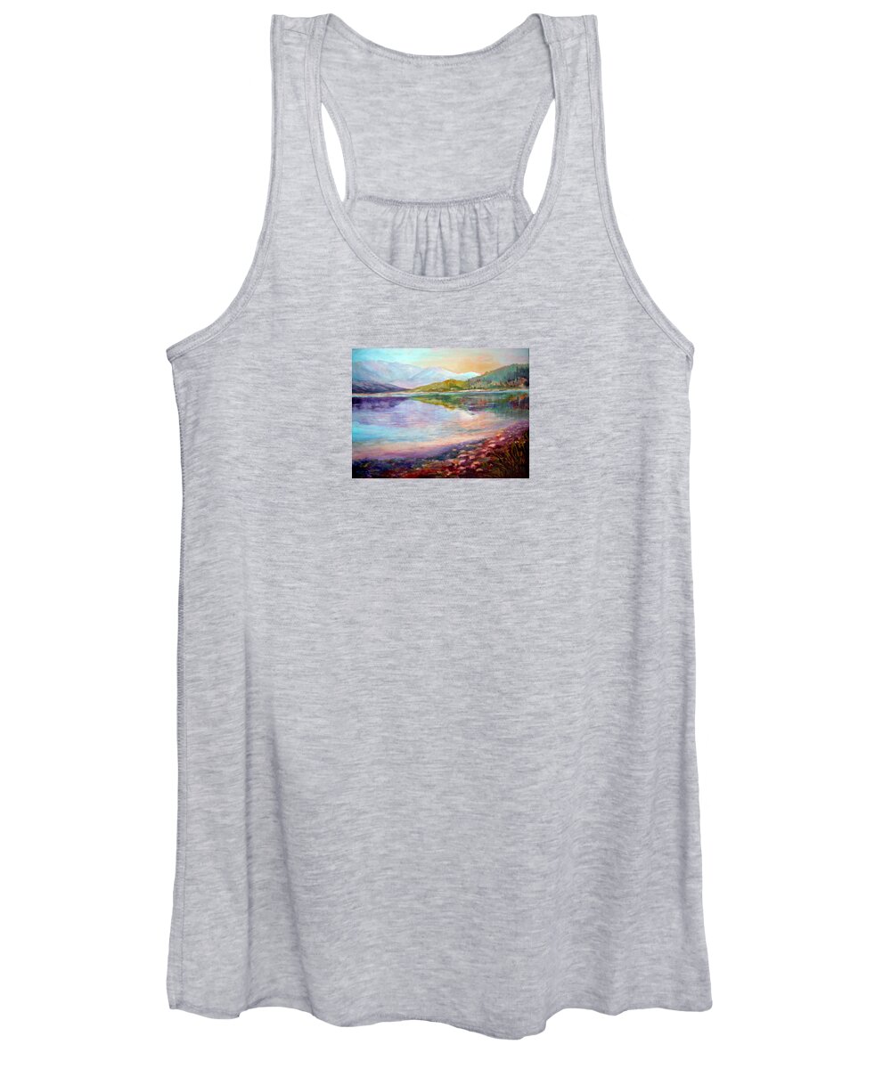 Mountains Women's Tank Top featuring the painting Summer Afternoon by Sher Nasser