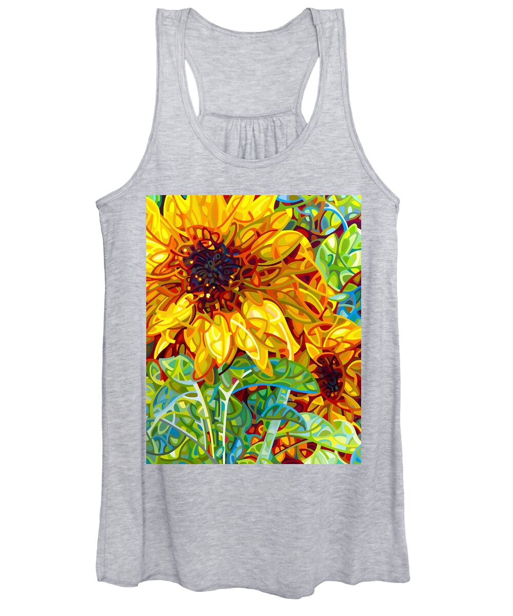 Summer Women's Tank Top featuring the painting Summer in the Garden by Mandy Budan