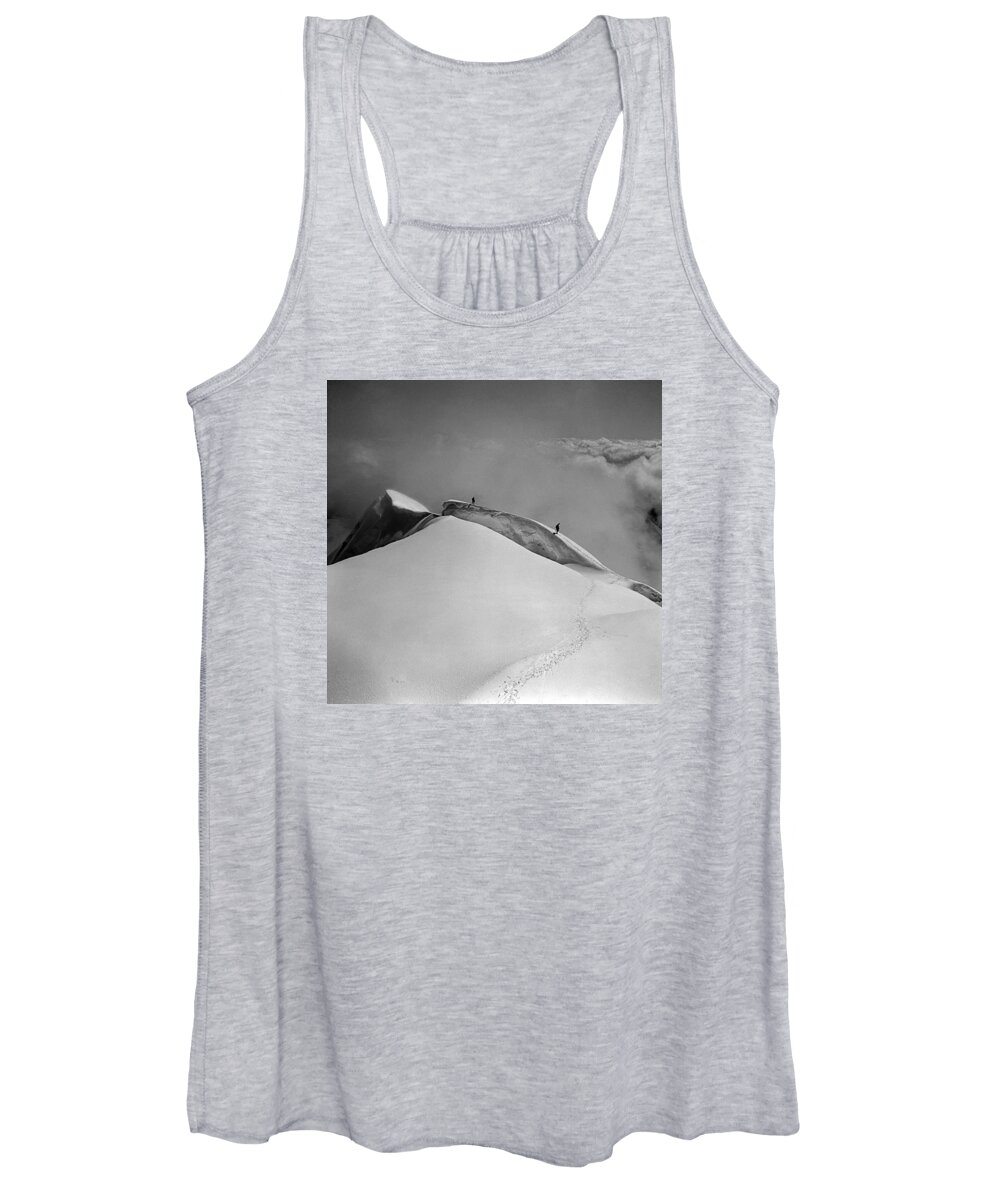 Summit Women's Tank Top featuring the photograph T-702412-BW-Summit of Mt. Robson by Ed Cooper Photography