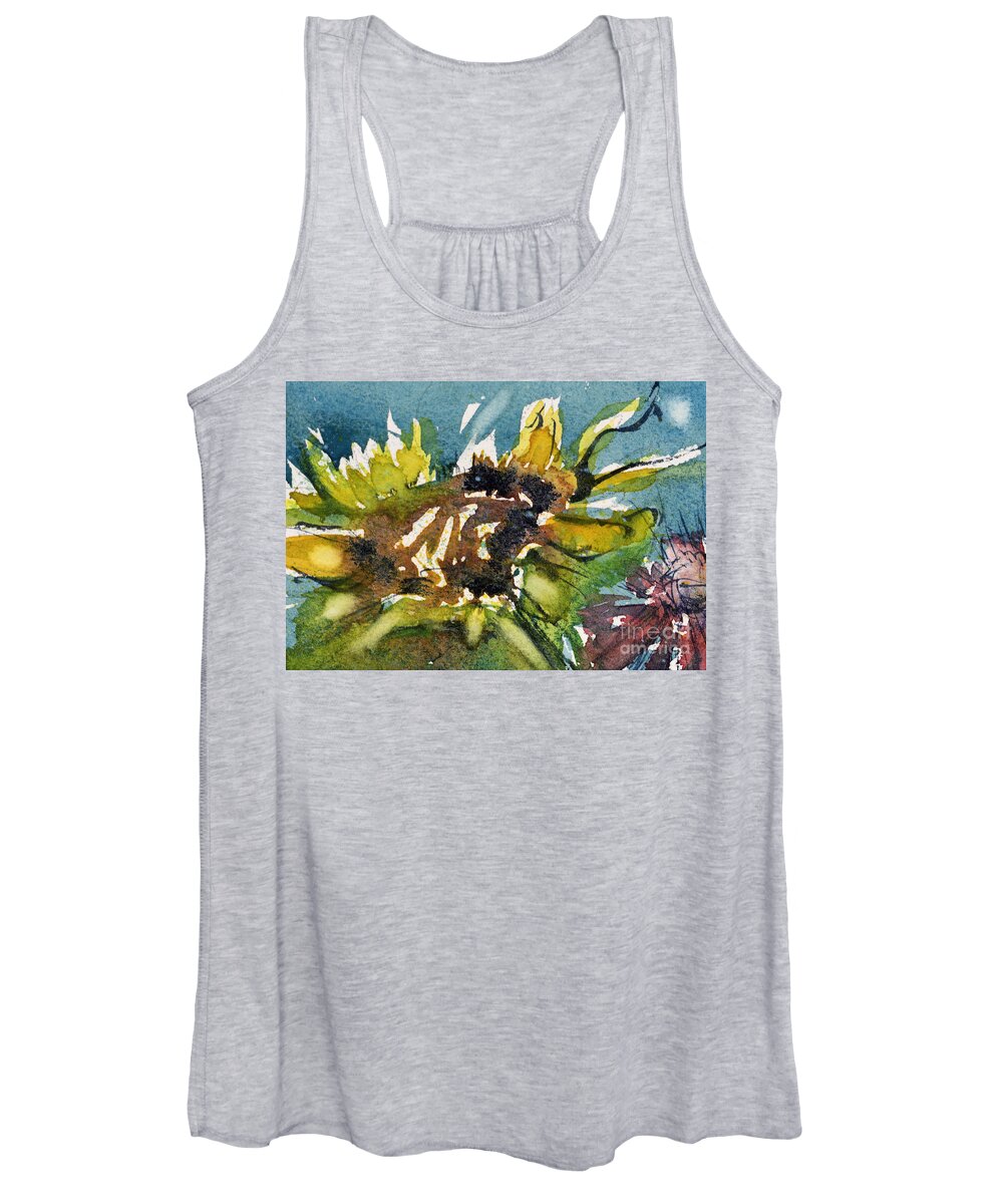 Sunflower Women's Tank Top featuring the painting Sunflower by Judith Levins