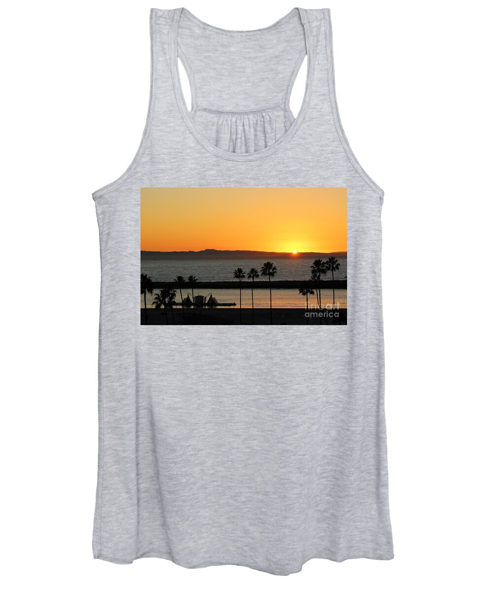 Seascape Women's Tank Top featuring the photograph Sunset by Cheryl Del Toro