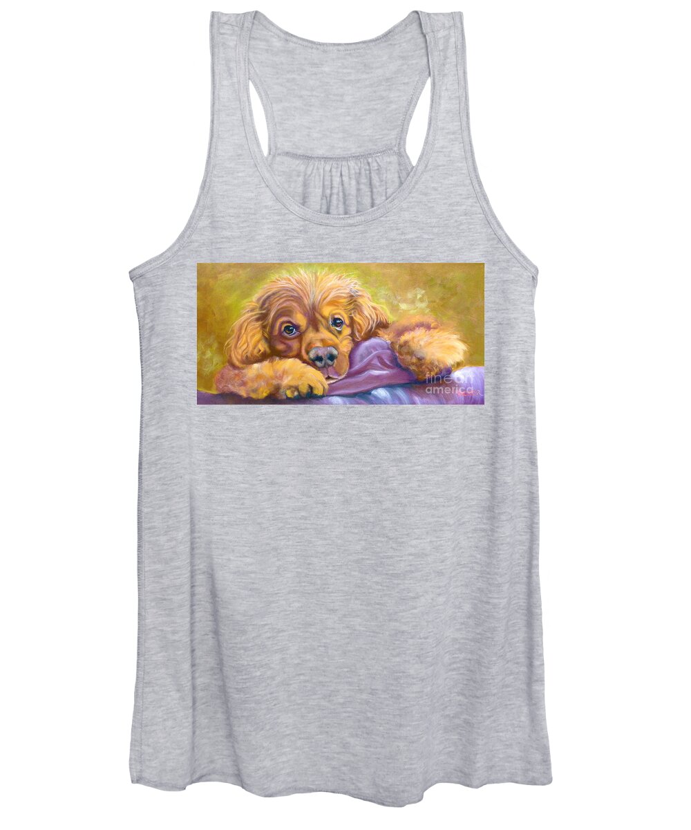 Dog Women's Tank Top featuring the painting Sweet Boy Rescued by Susan A Becker
