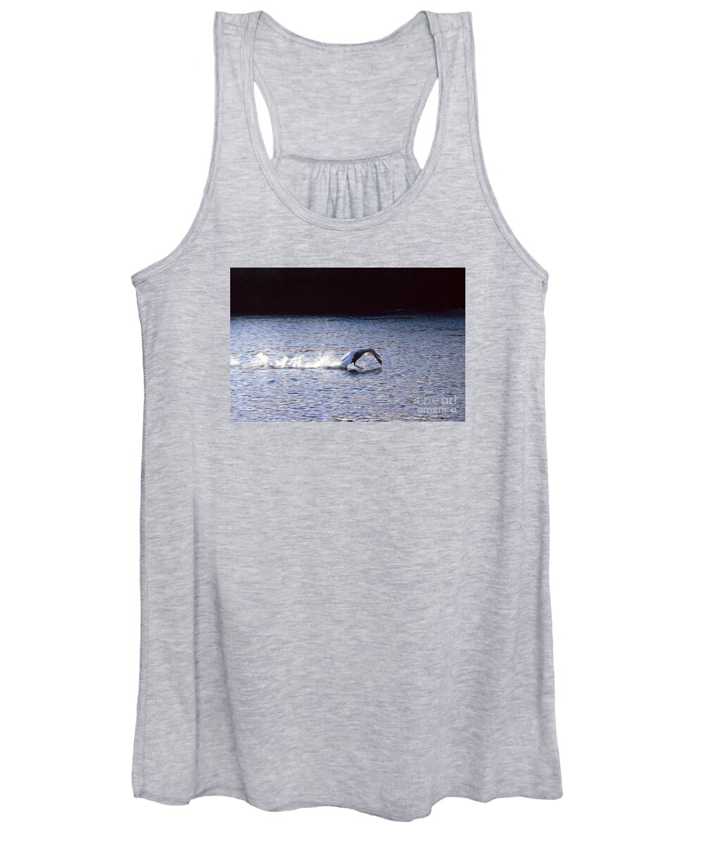 Adda Women's Tank Top featuring the photograph Taking Off Swan by Riccardo Mottola