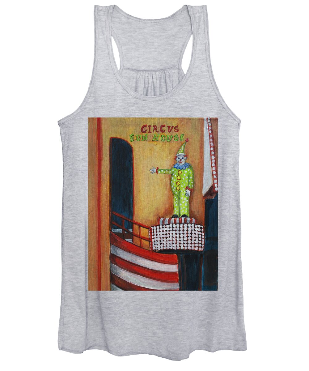 Asbury Art Women's Tank Top featuring the painting The Circus Fun House by Patricia Arroyo
