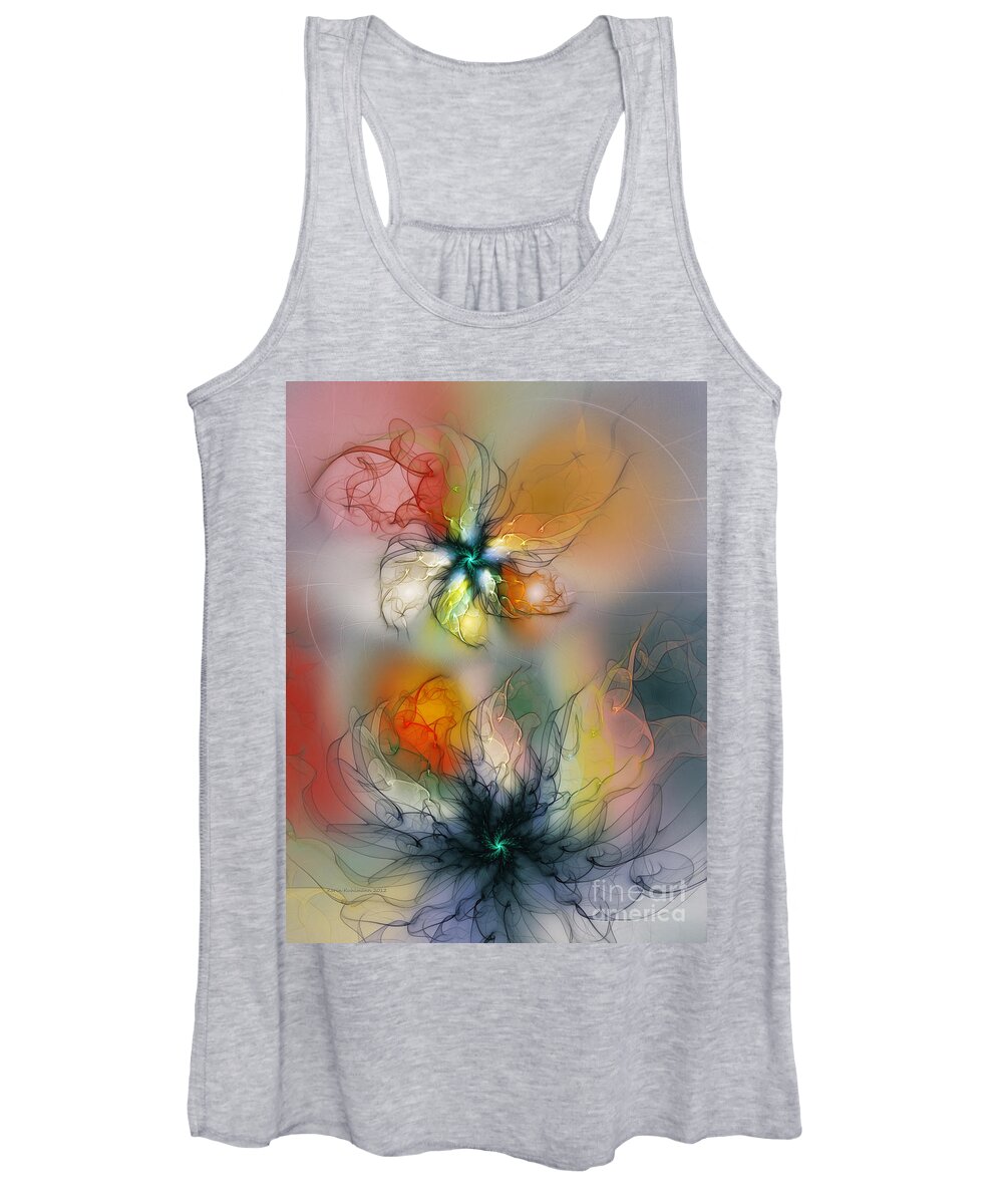 Abstract Women's Tank Top featuring the digital art The Lightness of Being-Abstract Art by Karin Kuhlmann