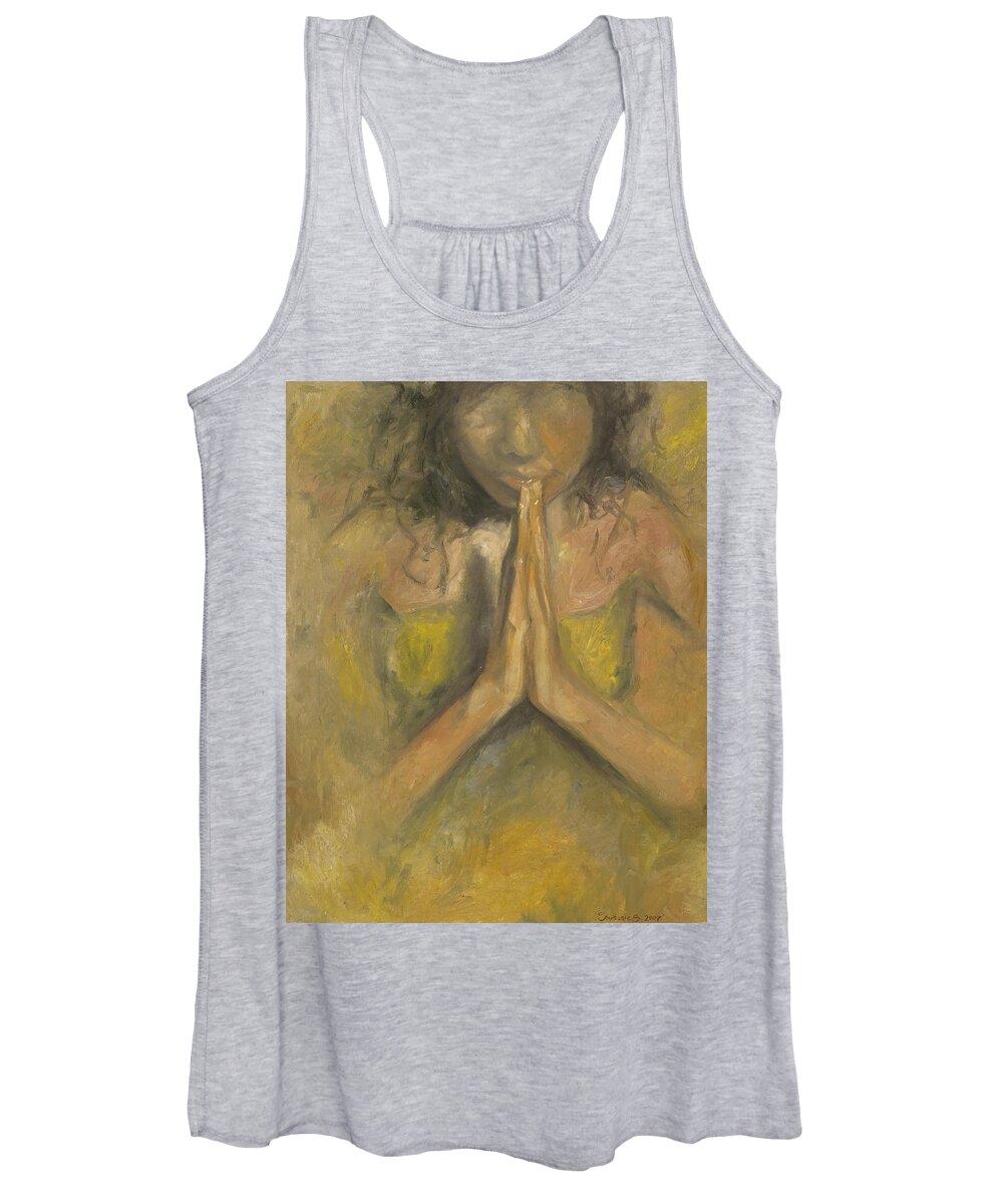 Prayer Women's Tank Top featuring the painting The Power of Prayer - Blind Faith by Stephanie Broker