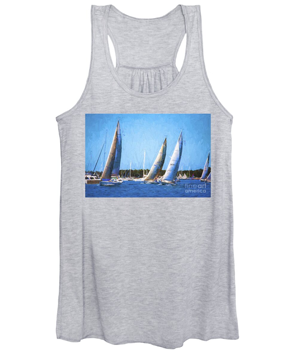 Yacht Race Women's Tank Top featuring the photograph The race by Sheila Smart Fine Art Photography